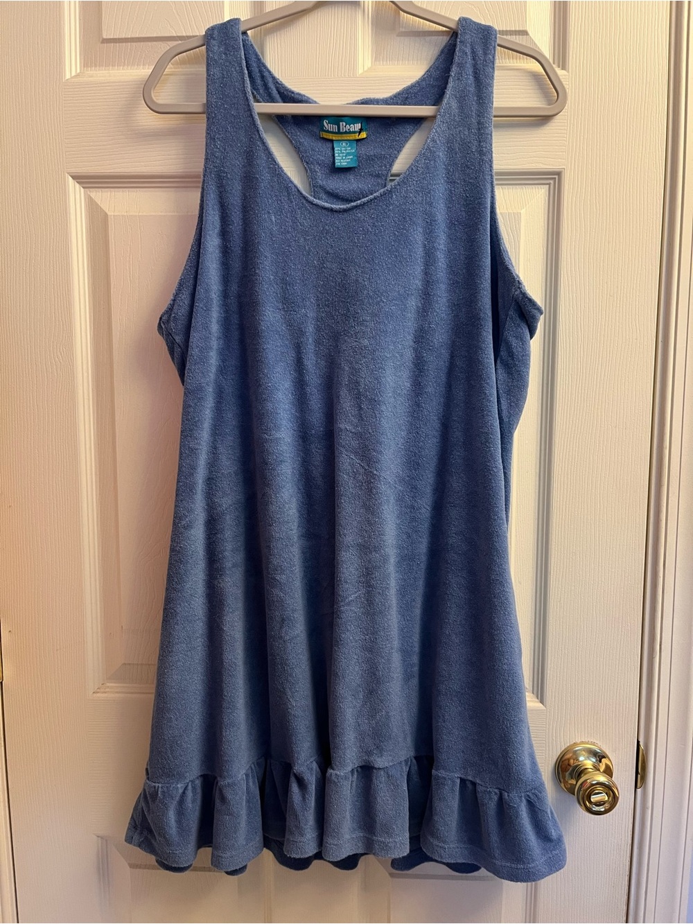 Sunbeam Women’s Medium Blue Terry Tank Coverup Swim Dress XLarge